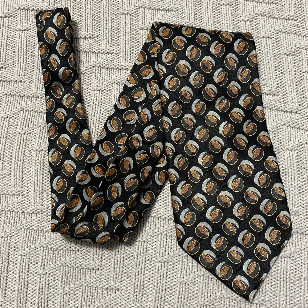 Vintage Valentino bronze patterned silk tie